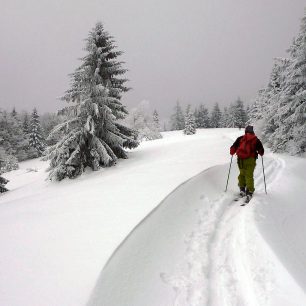 V návějích na hřebenu u Velkého Javorníku