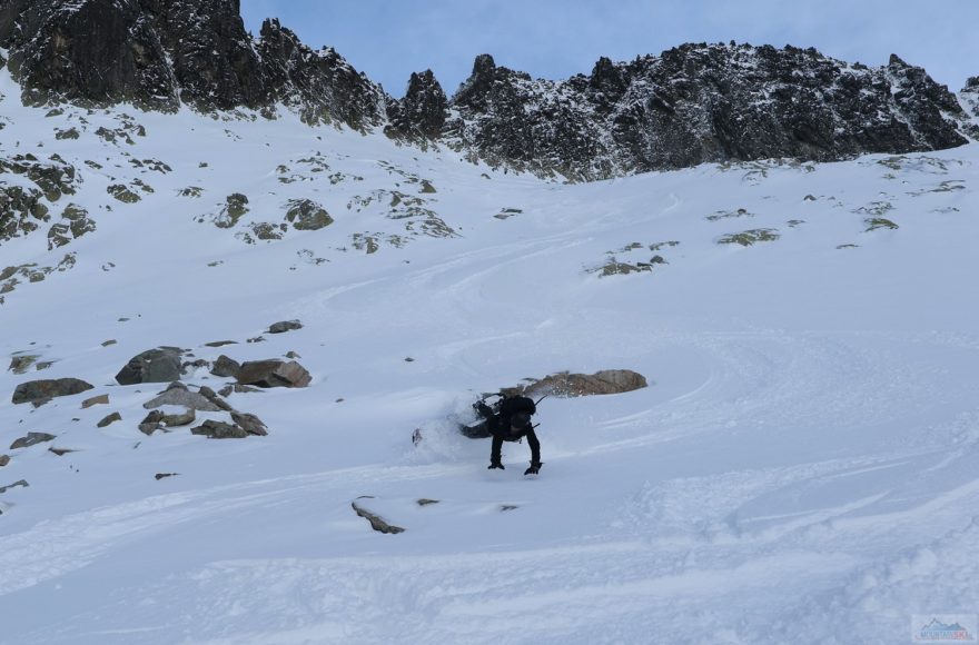 Občas skok nevyjde... jak na lyžích, tak na splitboardu