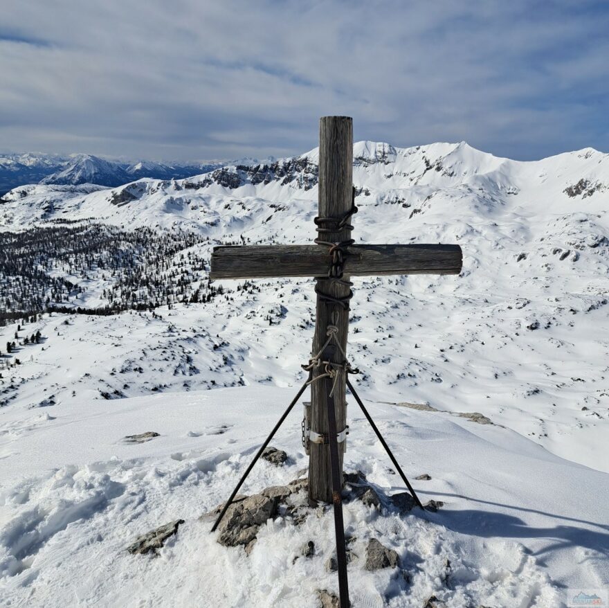 První dnešní vrcholový kříž - Rossarsch (2229 m)