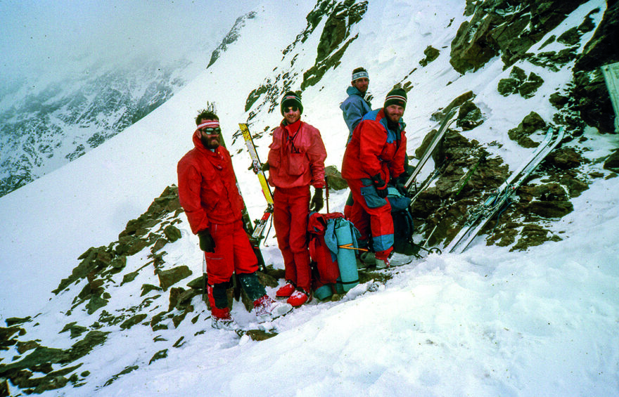 Kavkaz 1989: R. Klíma, V. Vichr, V. Hadra, I. Dzúrik v sedle Bečo, foto: Rudolf Klíma