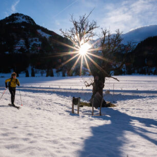 Obertauern, vysoko položené lyžařské středisko v sedle Radstädtských Taur, nabízí skvělé podmínky pro skitouring i běh na lyžích.