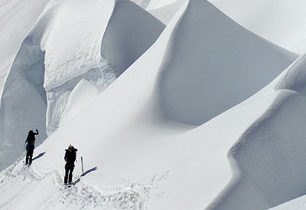 Skialpová fantazie u chaty Icefall Lodge mezi Britskou Kolumbií a Albertou