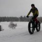 S fatbikem po sněhu v okolí Pece pod Sněžkou