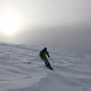 Místy jsme se při sjezdu trochu pohoupali 