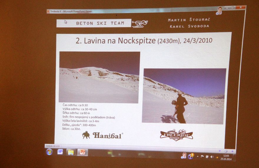 Lavina Karla Svobody na rakouské Nockspitze