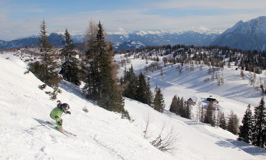 Na svahu pod lanovkou na Schneiderkogel