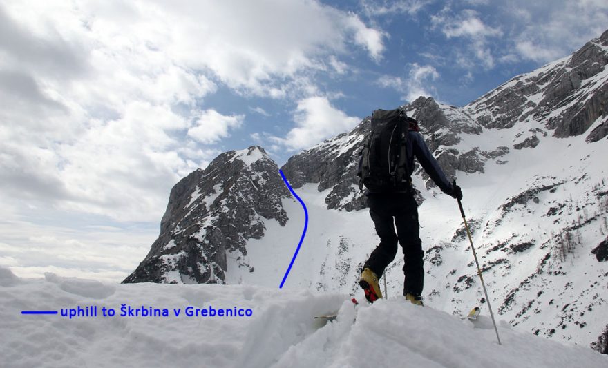 Výstupová trasa do Škrbiny v Grebencu