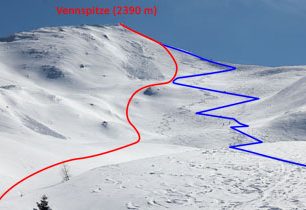 Vennspitze (2390 m) – skialpový kopec nad Brennerským průsmykem