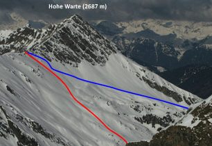 Hohe Warte (2687 m) – skialpový výstup na skalnatý vrchol v jihorakouském Wipptalu