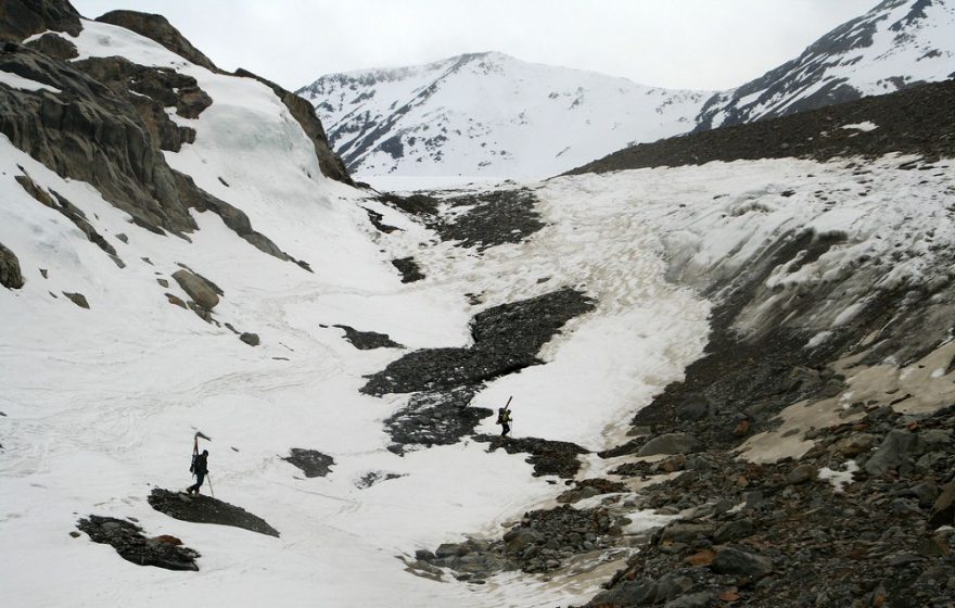 Od konce ledovce Marzellferner k Martin Busch Hütte